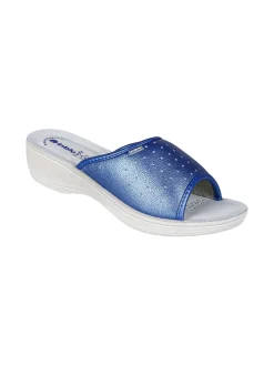 Inblu Ciabatte sanitarie da donna aperte con plantare in pelle - jeans