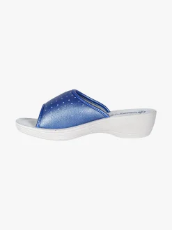 Inblu Ciabatte sanitarie da donna aperte con plantare in pelle - jeans