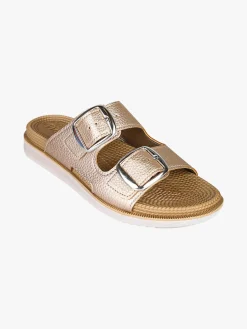 Inblu DUAL DENSITY Ciabatte donna con doppia fibbia - platino