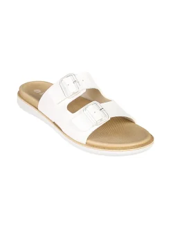 Inblu DUAL DENSITY Ciabatte donna con doppia fibbia - bianco
