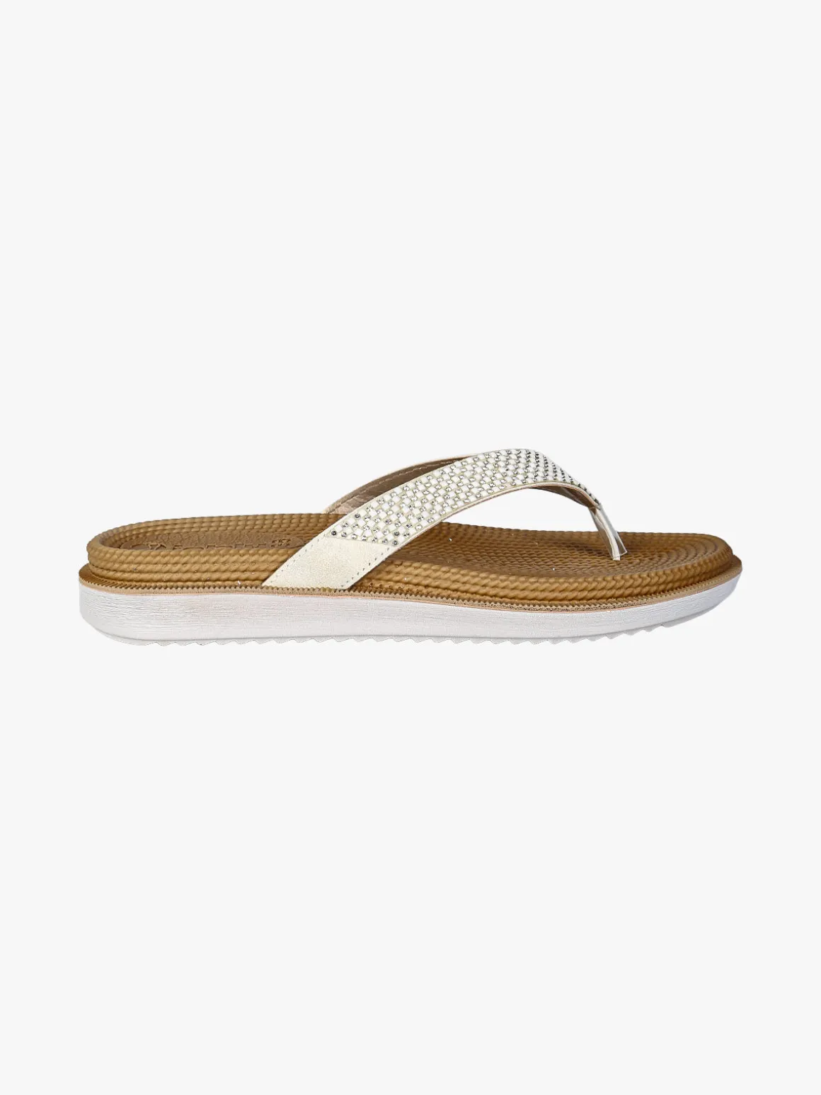 Inblu DUAL DENSITY Infradito donna con strass - bianco