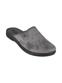 Inblu Pantofole da uomo in tessuto scamosciato con logo