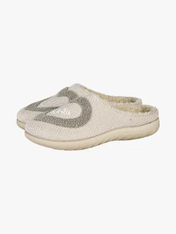 Inblu Pantofole donna con ecopelliccia e cuore - beige