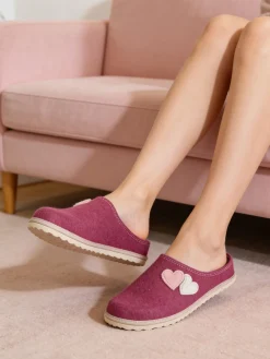 Inblu Pantofole donna cuori in feltro