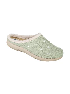Inblu Pantofole donna invernali con ricami - verde chiaro