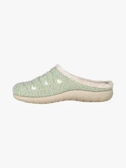 Inblu Pantofole donna invernali con ricami - verde chiaro