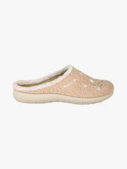 Inblu Pantofole donna invernali con ricami - sabbia