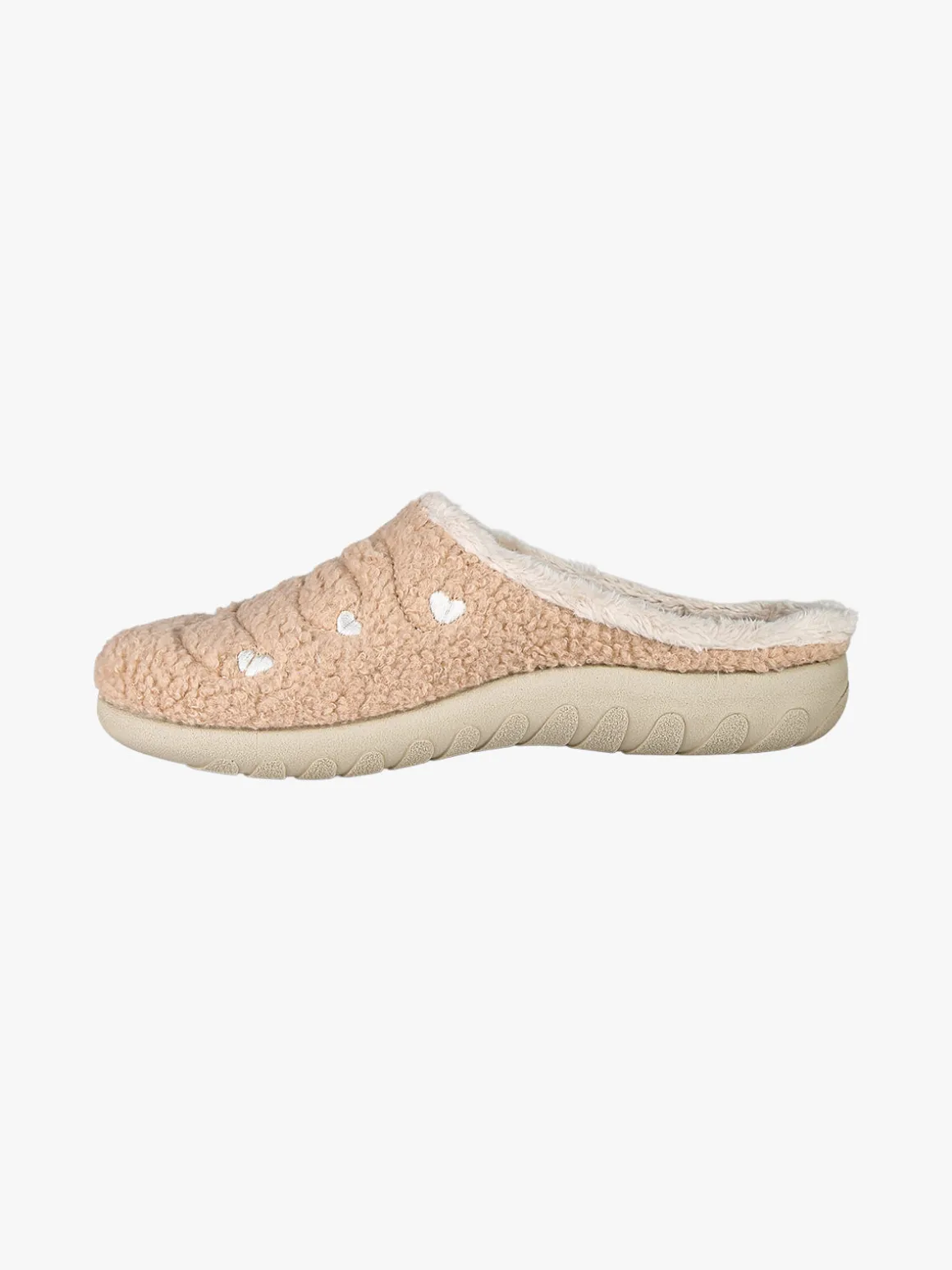 Inblu Pantofole donna invernali con ricami - sabbia