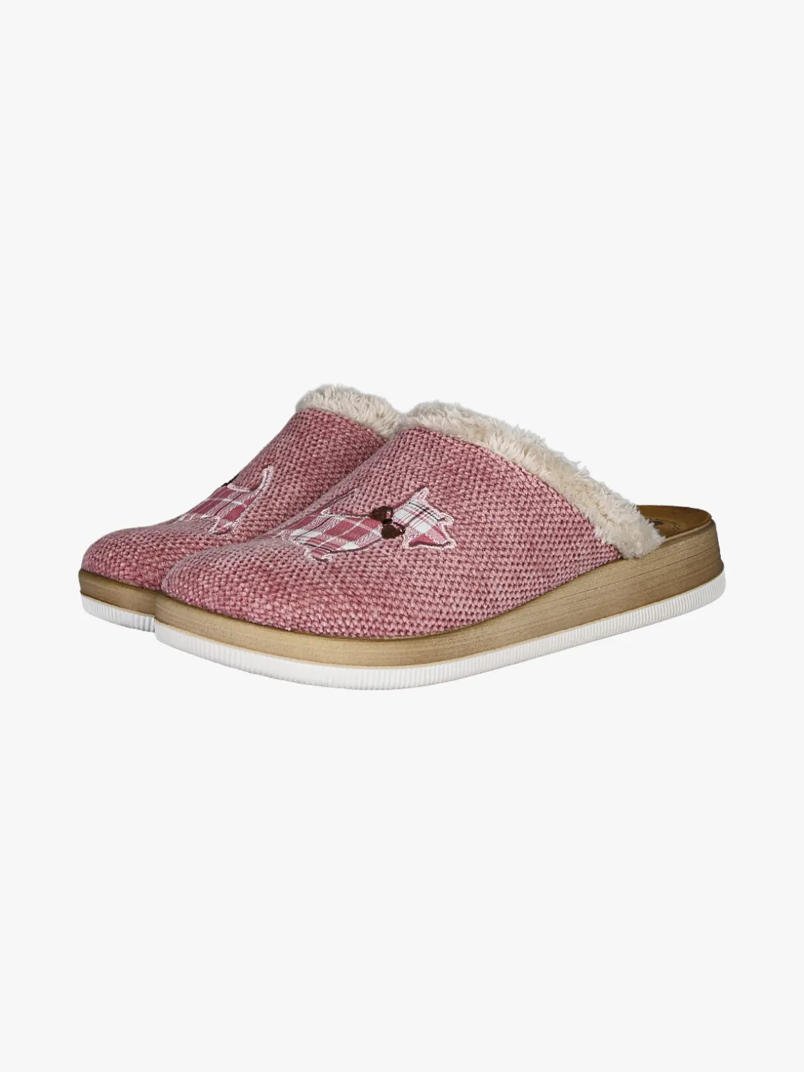 Inblu Pantofole donna invernali con bordo in ecopelliccia - rosa