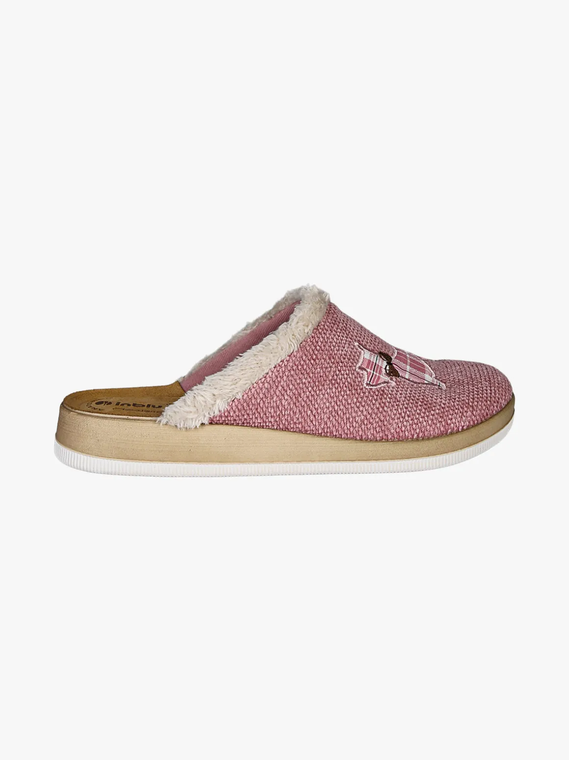 Inblu Pantofole donna invernali con bordo in ecopelliccia - rosa