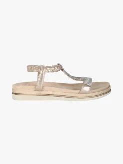 Inblu Sandali donna con brillantini e cinturino elastico a treccia - platino