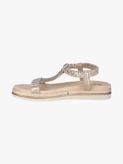 Inblu Sandali donna con brillantini e cinturino elastico a treccia - platino