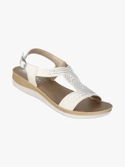 Inblu Sandali donna con brillantini e cinturino con fibbia - bianco