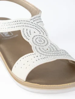Inblu Sandali donna con brillantini e cinturino con fibbia - bianco