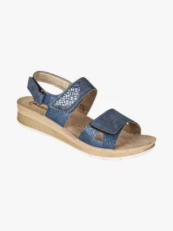 Inblu Sandali donna con zeppa e cinturini a strappo - blu