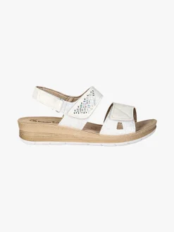 Inblu Sandali donna con zeppa e cinturini a strappo - bianco