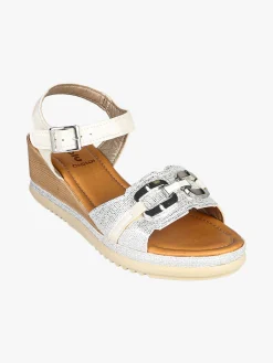 Inblu Sandali donna con zeppa e cinturino con fibbia - argento