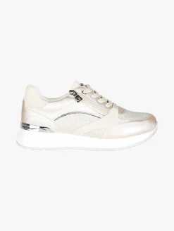 Inblu Sneakers brillantinata da donna con platform - perla