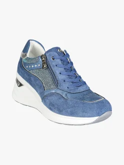 Inblu Sneakers donna scamosciate con zeppa - jeans