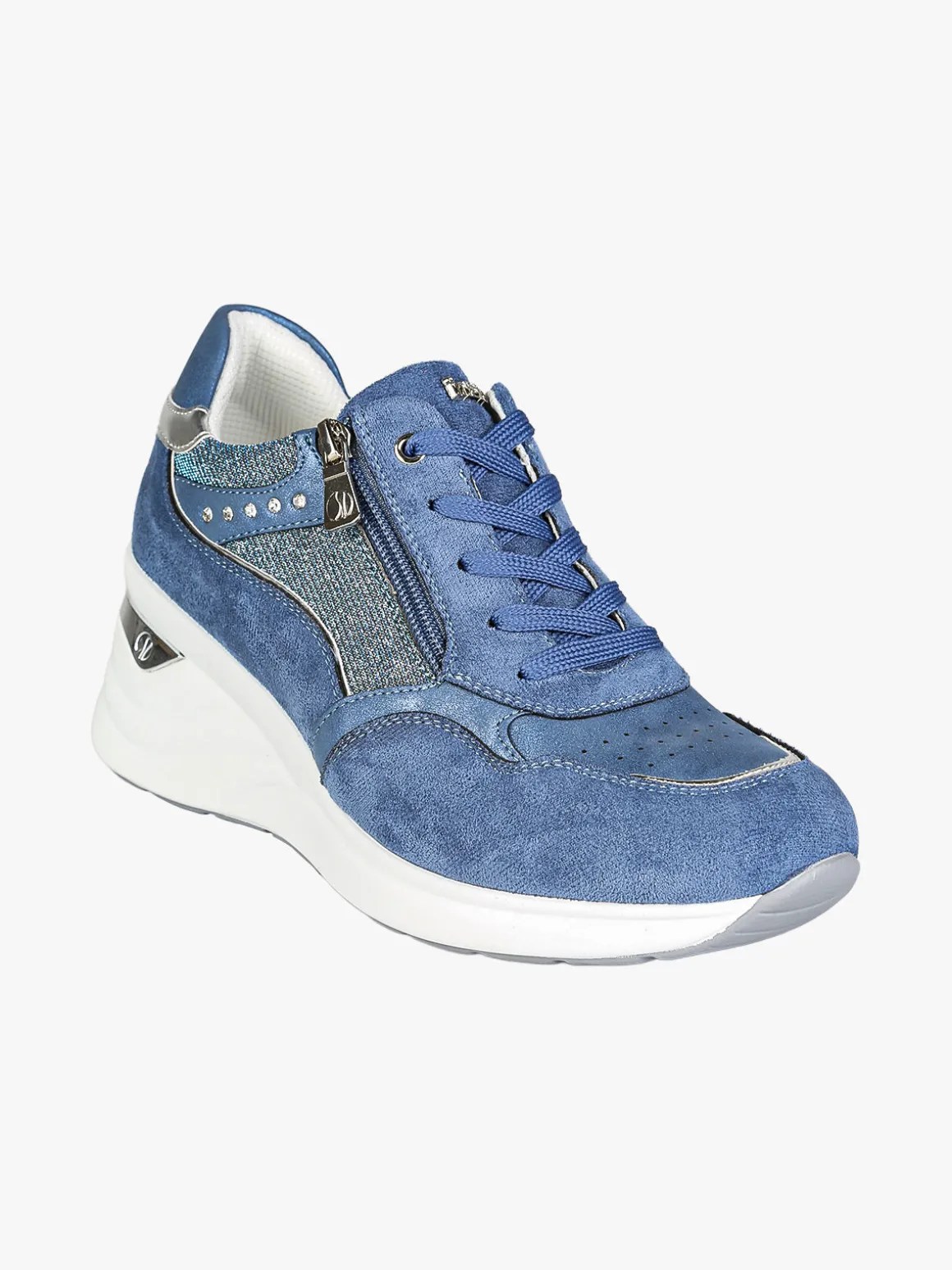 Inblu Sneakers donna scamosciate con zeppa - jeans