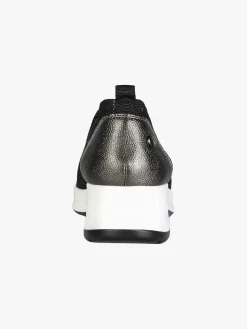 Inblu Sneakers donna slip on in maglia con zeppa - nero