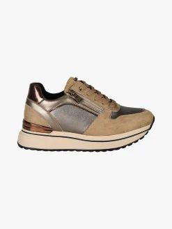 Inblu Sneakers donna stringate con platform e zip - marrone