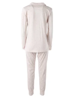 Infiore BUNNY Pigiama aperto da donna in cotone con bottoni - rosa