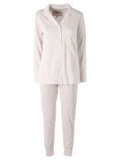 Infiore BUNNY Pigiama aperto da donna in cotone con bottoni - rosa