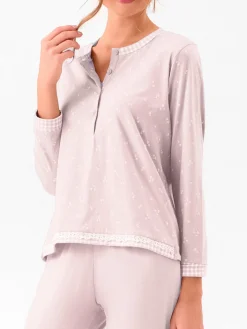 Infiore CUTE Pigiama lungo da donna in cotone - cipria