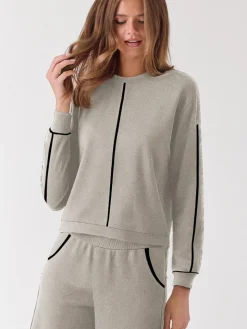 Infiore DIVINA completo tuta da donna girocollo in velour leggero - grigio