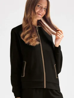 Infiore DIVINA Completo tuta donna full zip in velour leggero - nero