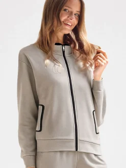 Infiore DIVINA Completo tuta donna full zip in velour leggero - grigio