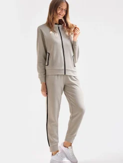 Infiore DIVINA Completo tuta donna full zip in velour leggero - grigio