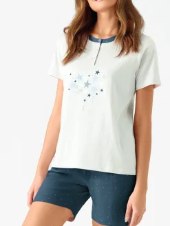 Infiore GALAXY Pigiama corto da donna in cotone - panna