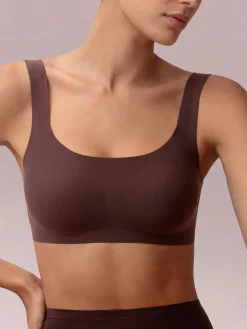 Infiore MICROFIT 01702 Reggiseno top donna imbottito senza ferretto COPPA B - moro