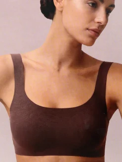 Infiore MICROFIT 01702 Reggiseno top donna imbottito senza ferretto COPPA B - moro
