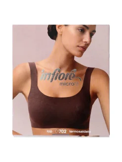 Infiore MICROFIT 01702 Reggiseno top donna imbottito senza ferretto COPPA B - beige