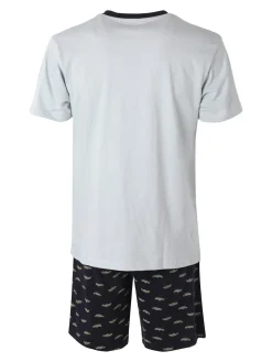 Infioreuomo Pigiama corto da uomo in cotone - azzurro