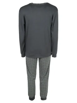 Infioreuomo Pigiama lungo da uomo in cotone interlock - militare