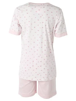 Infiore WILDLOVE Pigiama corto in cotone da donna con t-shirt e shorts - rosa
