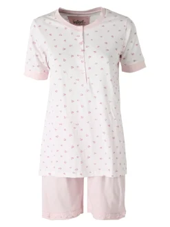 Infiore WILDLOVE Pigiama corto in cotone da donna con t-shirt e shorts - rosa