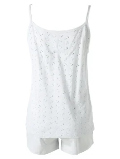 Infiore YOUNG Pigiama corto da donna in cotone con spalline sottili e shorts - ghiaccio