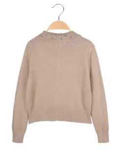 Injuly Cardigan da bambina in maglia con bottoni gioiello