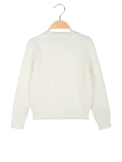 Injuly Cardigan da bambina in maglia con bottoni - panna