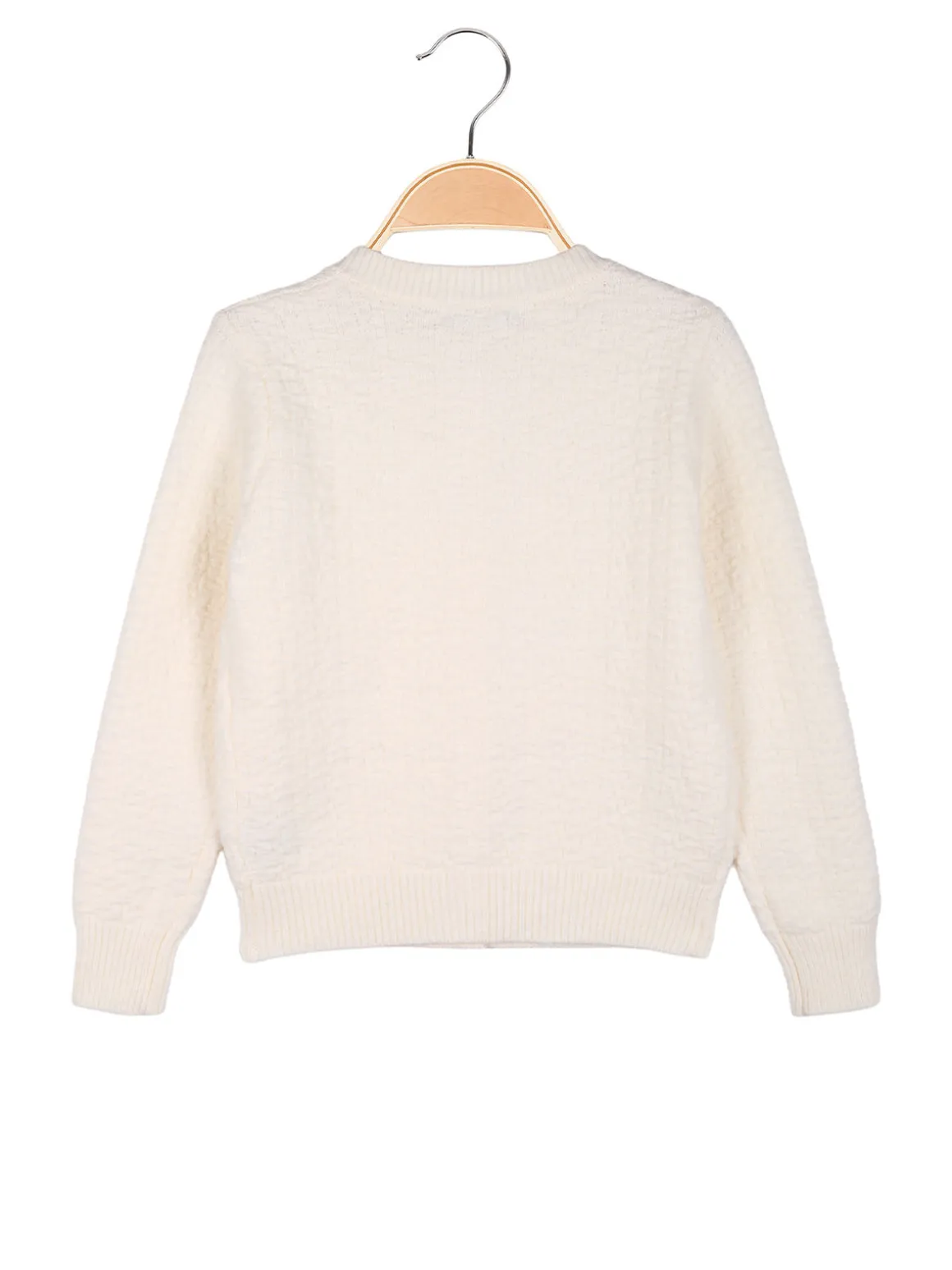 Injuly Cardigan da bambina in maglia con bottoni - beige