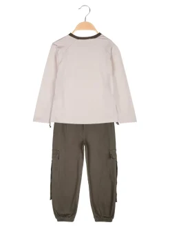 Injuly Completo 2 pezzi da bambina maglietta + pantaloni con tasconi