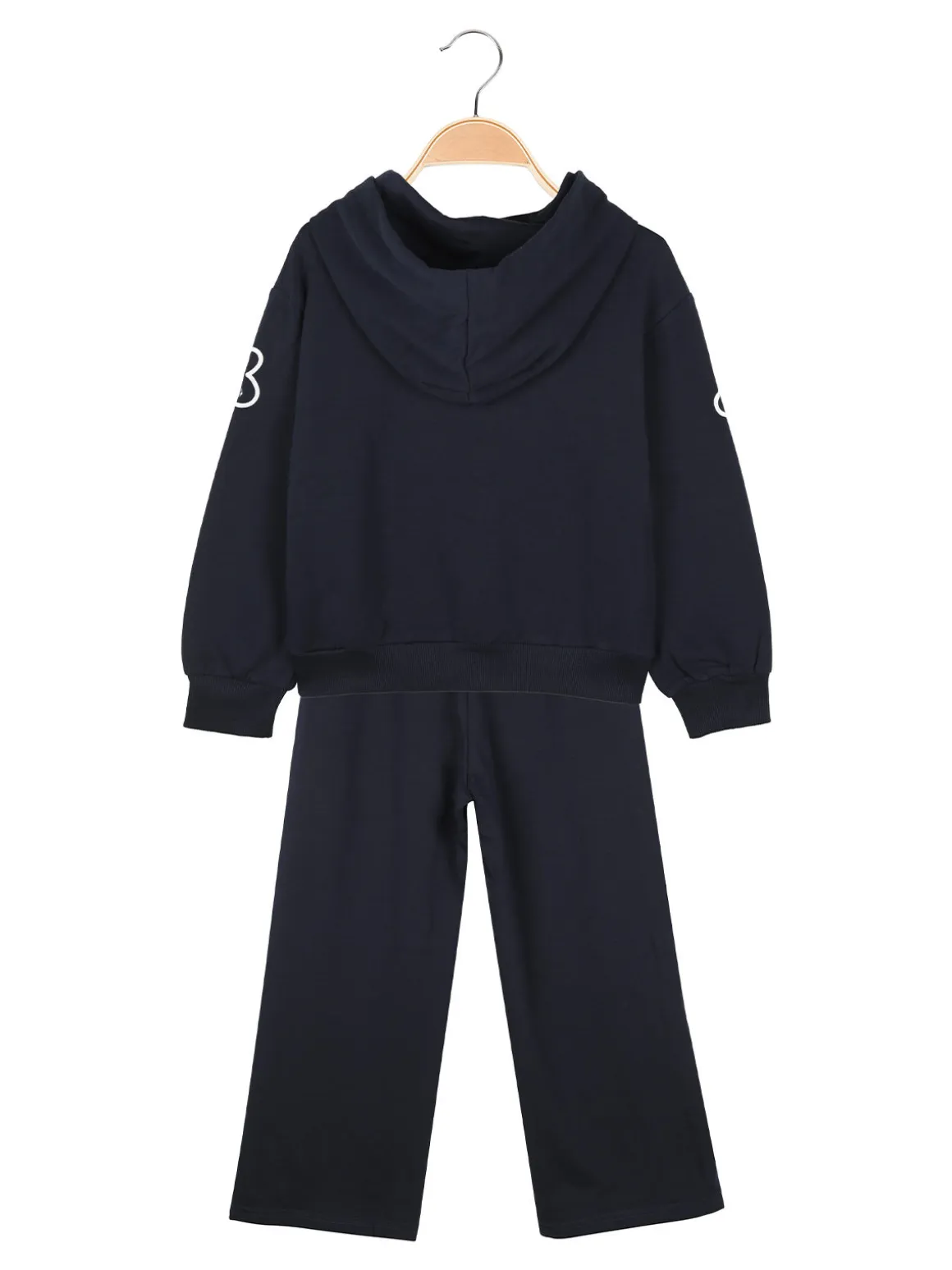Injuly Completo 2 pezzi da bambina con cappuccio e strass - blu scuro