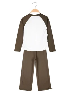 Injuly Completo 2 pezzi da bambina con maglietta stampata e pantaloni a zampa