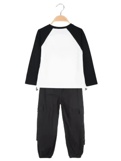 Injuly Completo 2 pezzi da ragazza maglietta + pantaloni con tasconi