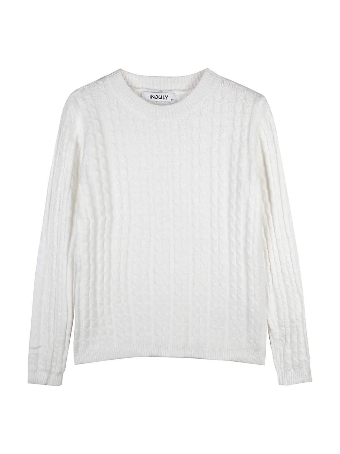 Injuly Maglione girocollo da bambina a trecce